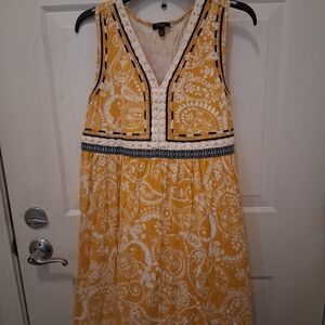 Cupio Yellow and White Paisley Dress